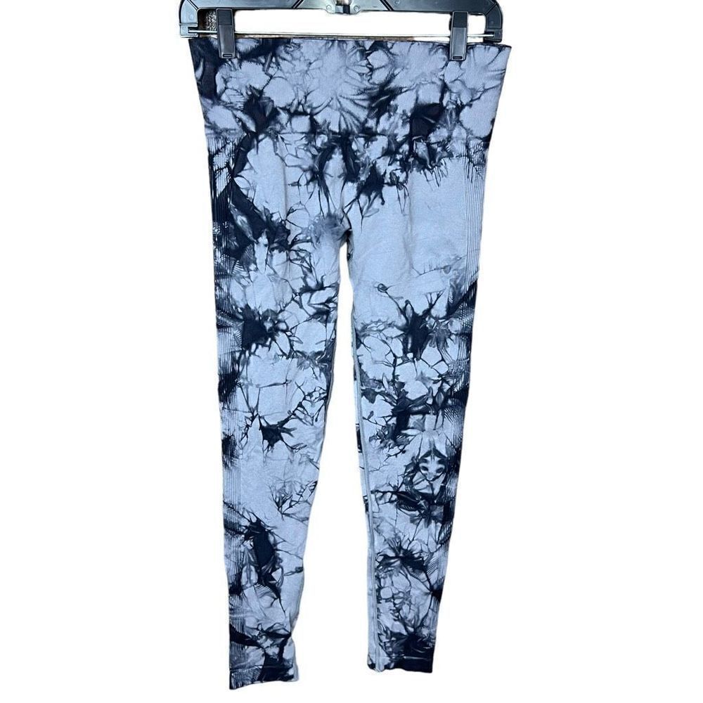 Yoga Leggings Grey Black Marble Tie Dye Junior Size Large